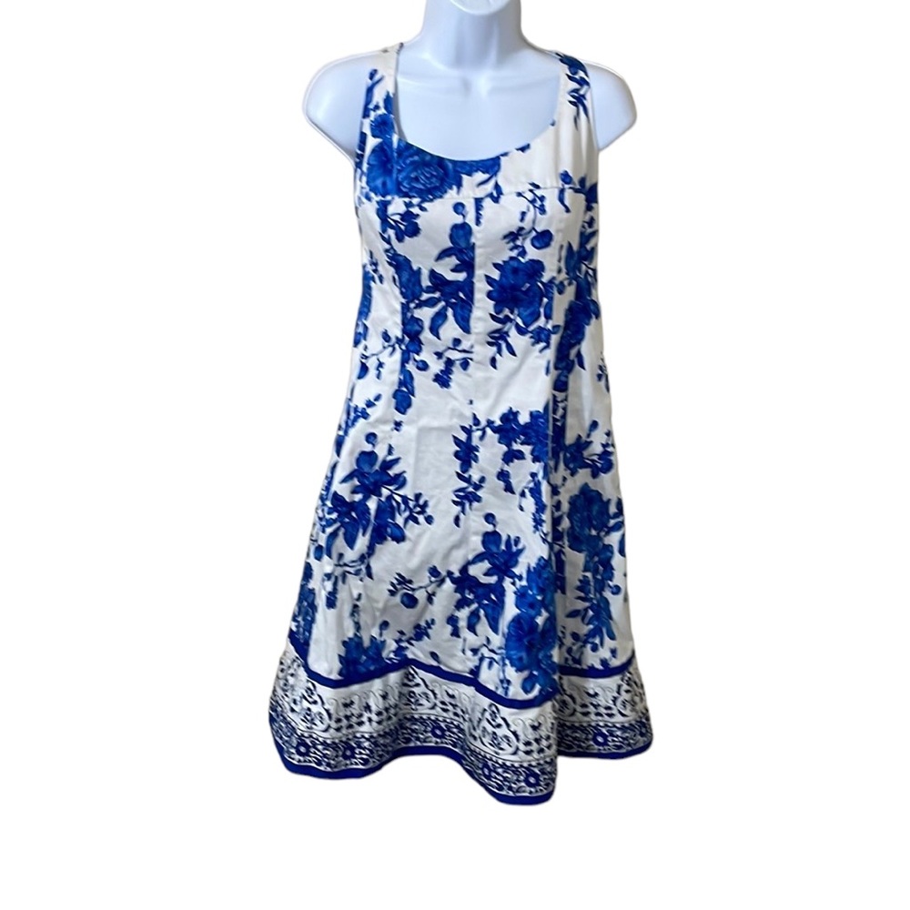 new directions White and Blue Floral Sundress